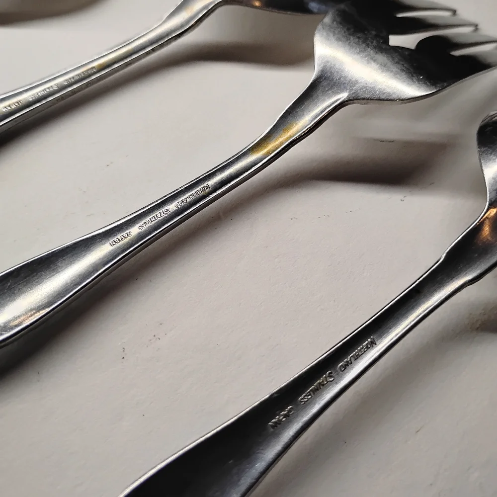 Northland Stainless Serving Fork & Spoons Oneida Carolina‎ Pattern Japan